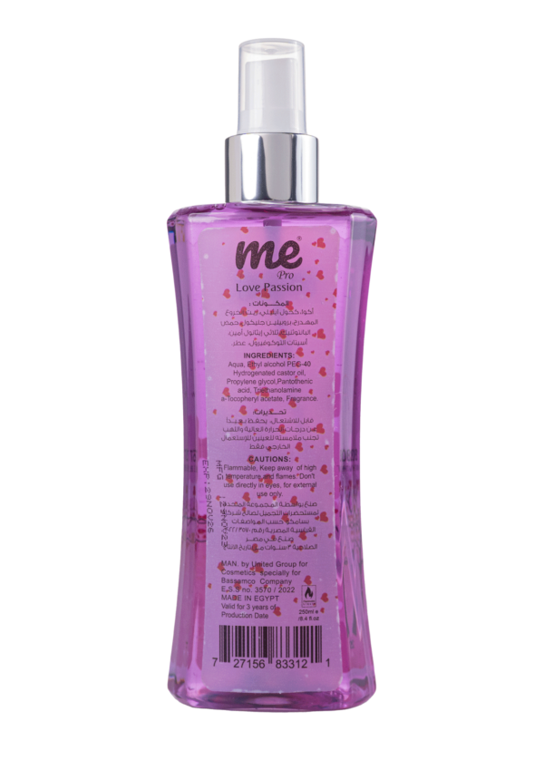 Body Mist With Vitamins – Love Passion – 250 ml - Image 2